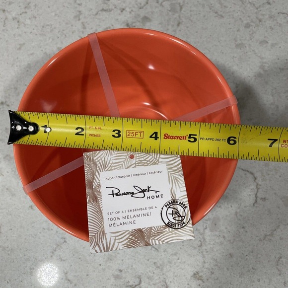 SET 4 BRIGHT MULTI Color Salad Cereal Bowls Melamine Panama Jack Fiesta Bahama - Picture 4 of 12